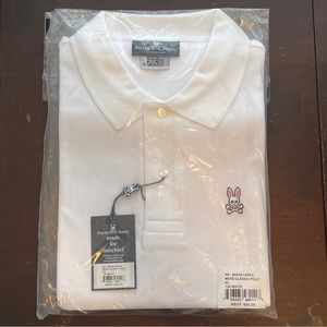 Psycho Bunny white short sleeve polo